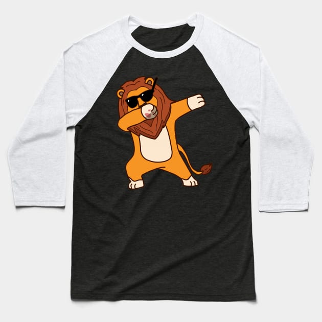 Dabbing Lion Baseball T-Shirt by TheUnknown93